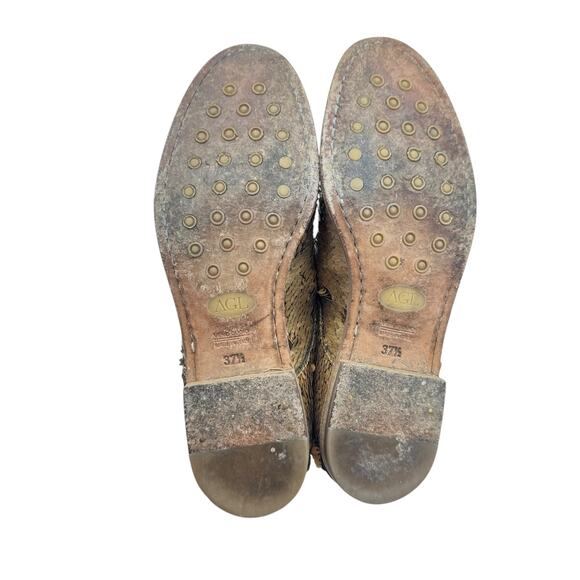 AGL Matte Gold All Over Sequins Lace Up Oxford Classic Party Dress Shoes - Picture 11 of 11